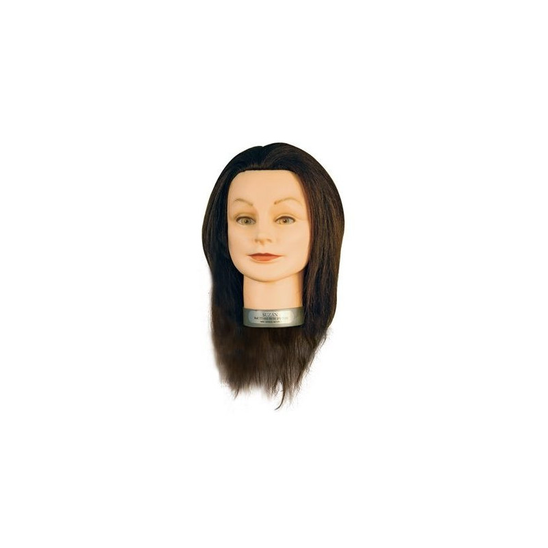 Manekena galva Suzan, 100% dabīgi mati, 30-35cm