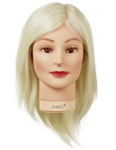 Учебная голова манекена BLONDY, 100% натуральные волосы, 20-30см