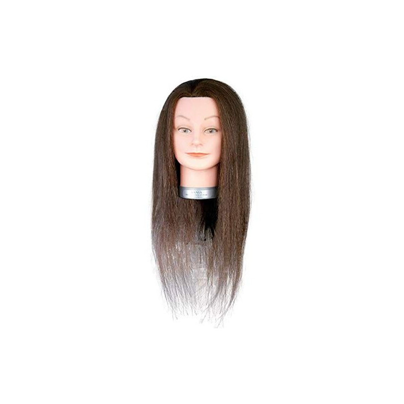 Mannequin head Diane, 100% natural, hair, 45-50cm