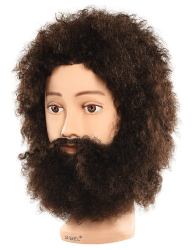 Учебная голова манекена Gustav, мужская, 100% натуральные волосы, 20см