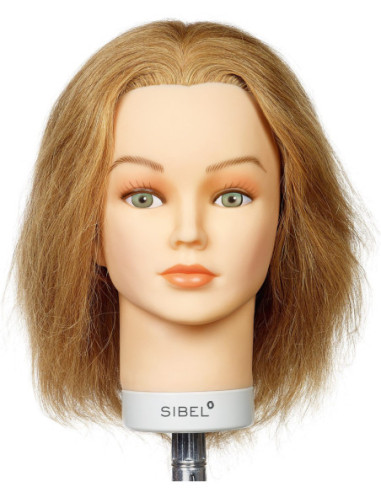 Mannequin head Chiara, 100% natural hair, 15-25cm