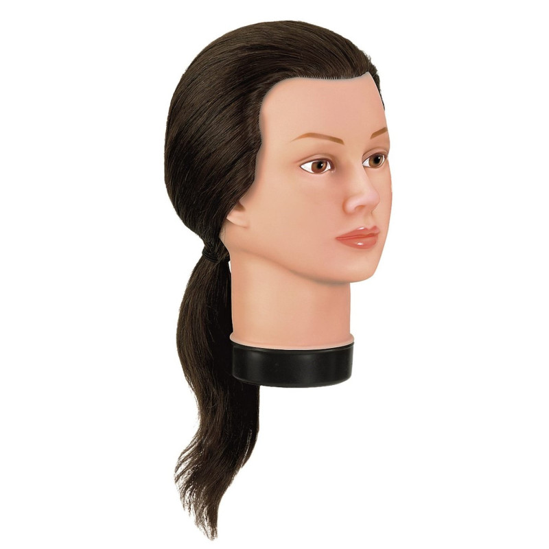Учебная голова манекена Teeny, 100% натуральные волосы, 30-35см