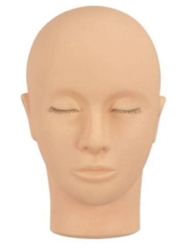 Mannequin head for eyelash and eyebrow extension, massage and make-up application