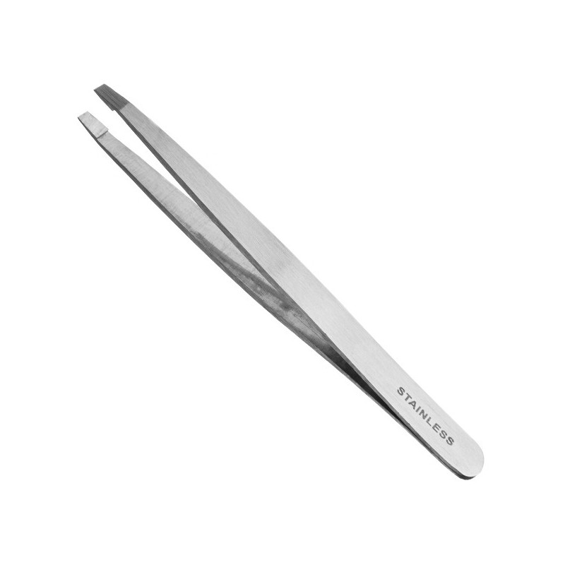 Tweezers, wide, stainless steel, 9.5cm