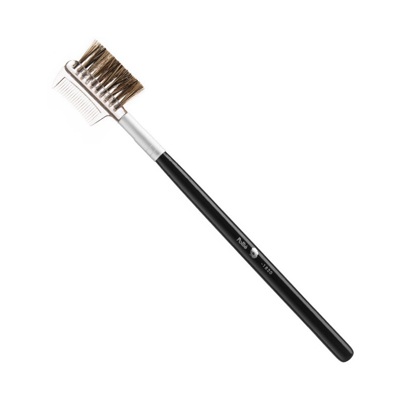 Brush for eyelashes and eyebrows with a comb, wild boar bristles, 16.5cm