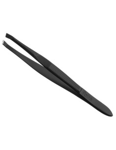 Tweezers, sloped, black, 9cm