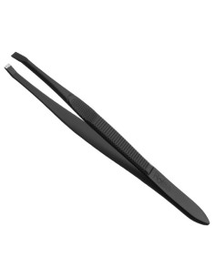 Tweezers, straight, black, 9cm