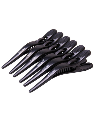 Clips for splitting and pinning hair, plastic, with cloves, mini, 6pcs.