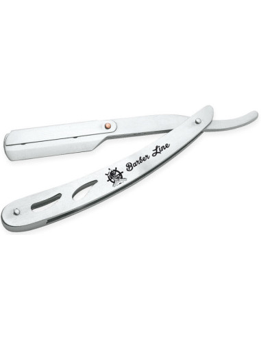 Shawing razor BARBER LINE with changeable blade and ergonomically shaped stainless steel handle