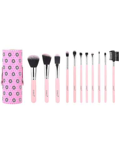 Set of makeup brushes PINK FLAMINGO, pink, 11 pcs
