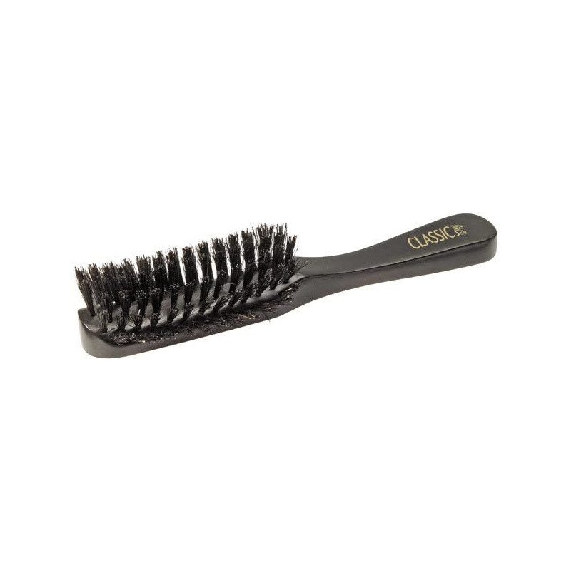 Hair brush with wild boar bristles and wooden handle