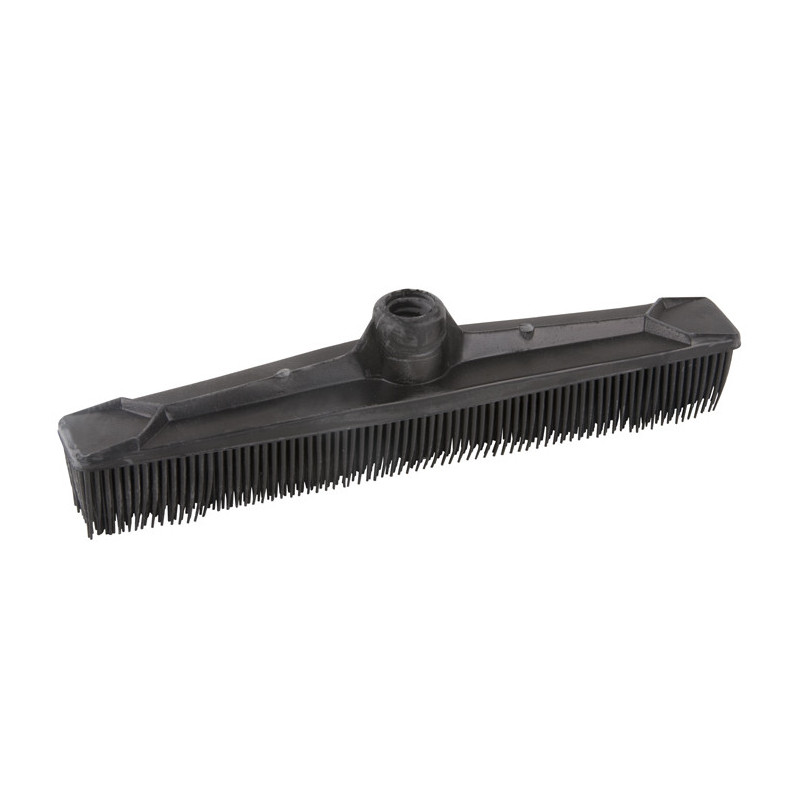 Rubber broom for floor, for hairdressing salons, black