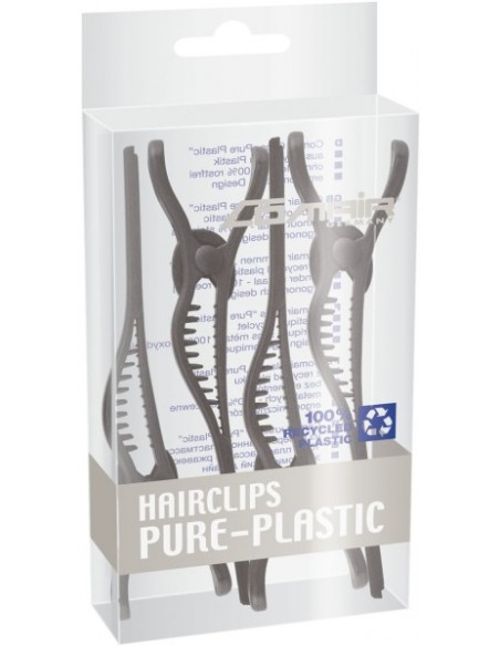 Clips for splitting and pinning hair, plastic, with teeth, 13cm, 4pcs.