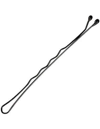 Hair clip, wavy, 7cm, black, 24 pieces