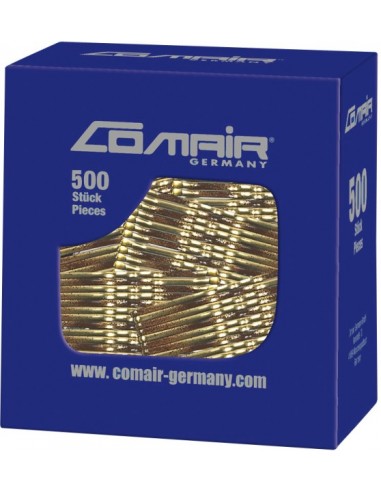 Hair clip, wavy, 7cm, gold, 24 pieces