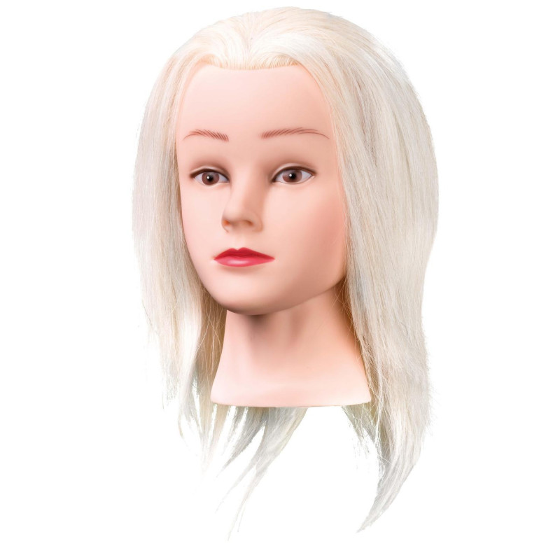 Manekena galva Mary 25cm, 100% dabīgi mati