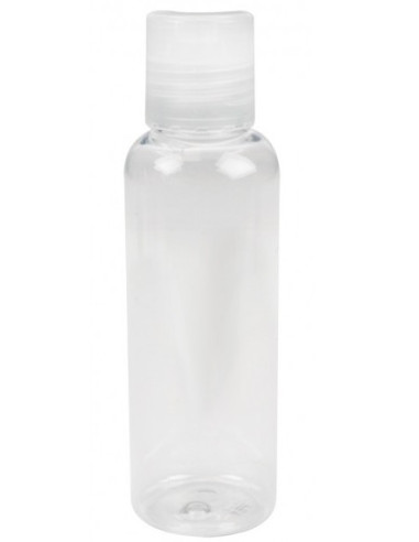Bottle with flip-off cap, transparent, 100ml
