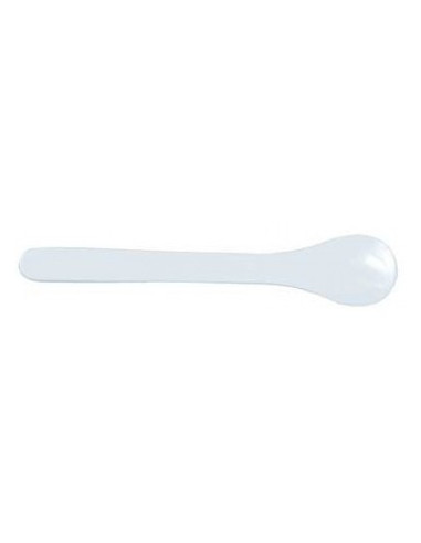 Spatula, plastic, white, spoon shape, 16cm