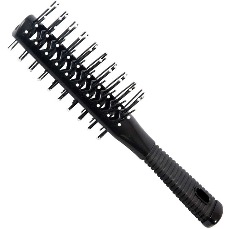 Tunnel brush Vent, double sided, rubber handle, black