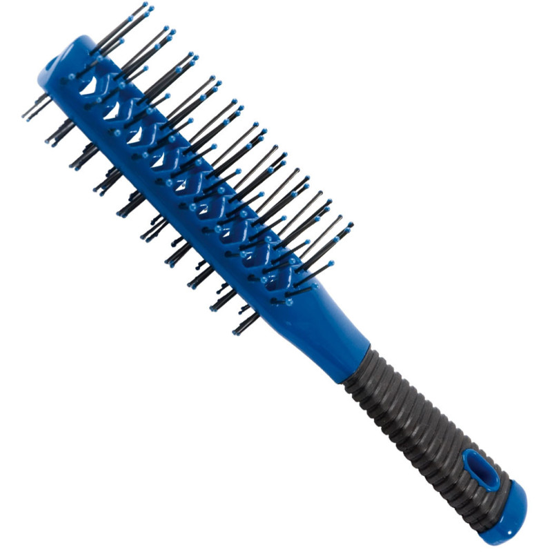 Tunnel brush Vent, double sided, rubber handle, blue