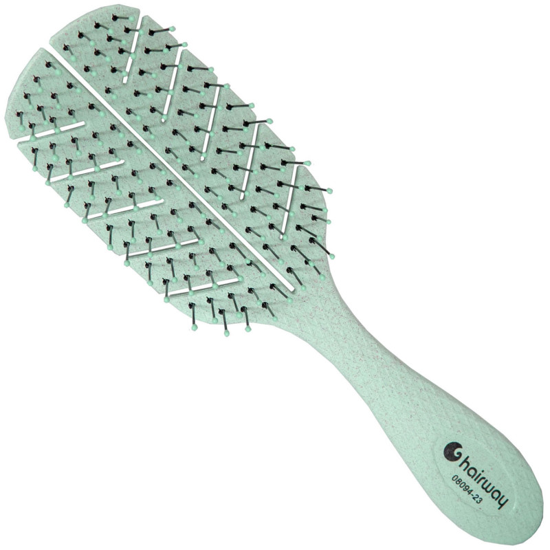 Detangling hair brush ORGANICA, made of bio plastic, mint green