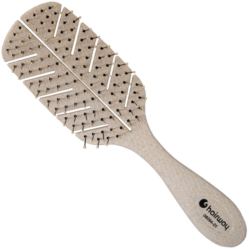 Detangling hair brush ORGANICA, made of bio plastic, beige