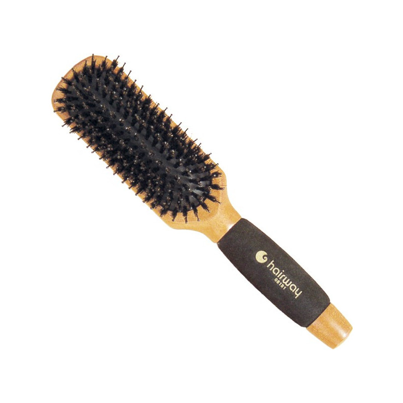Hair brush, natural wood, wild boar bristles
