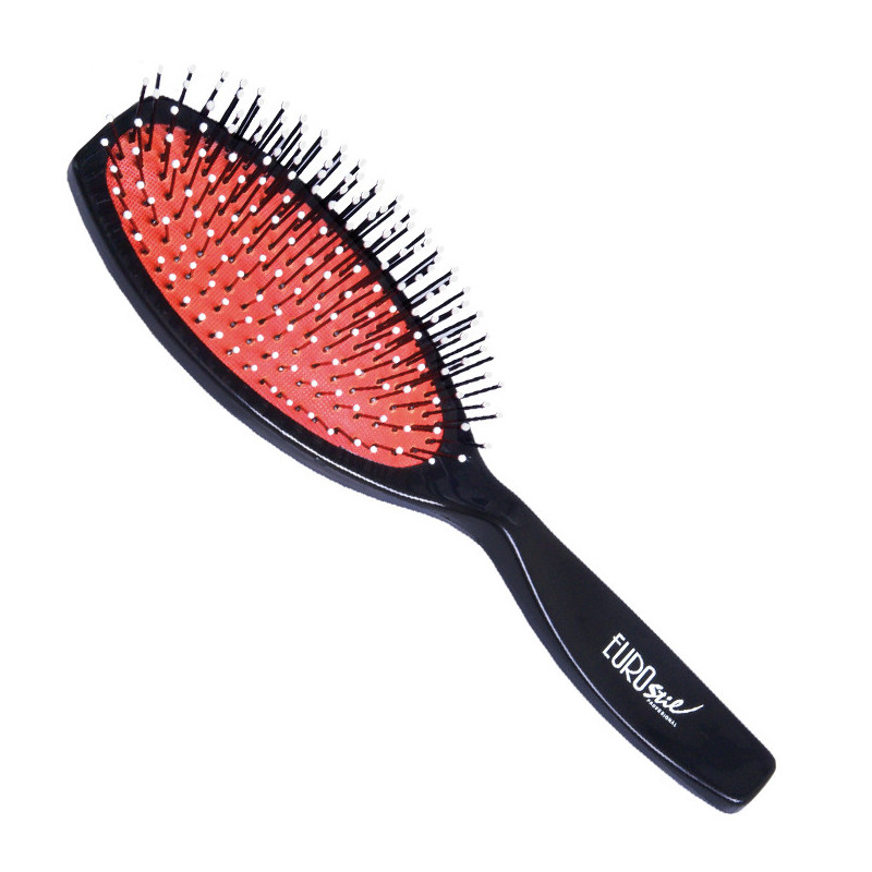 Hairbrush with cushion, nylon bristles
