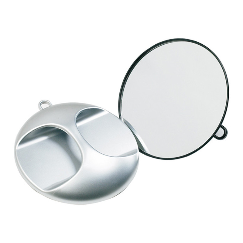 Mirror for hairdressers, round, with handle