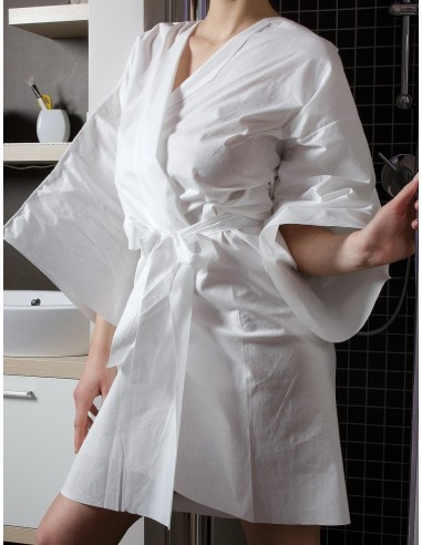 Kimono, neausta materiāla, balts, vienreizlietojams, 10 gab.