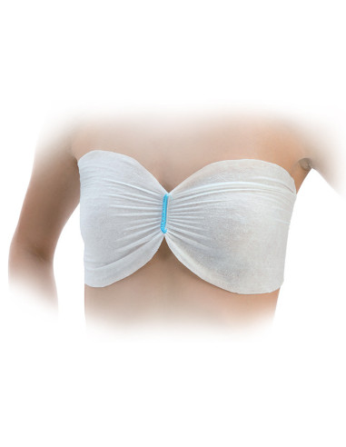 Bra from non-woven material, white, disposable, 50pcs.