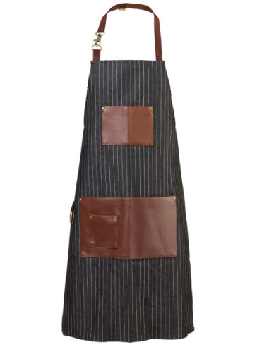 Apron for hairdresser BraveHead, with leather pockets, striped
