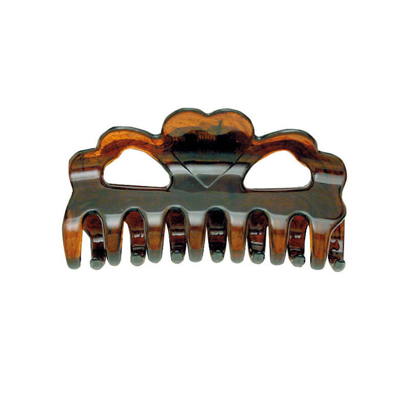 Hair clip-clamp HEART, large, light brown
