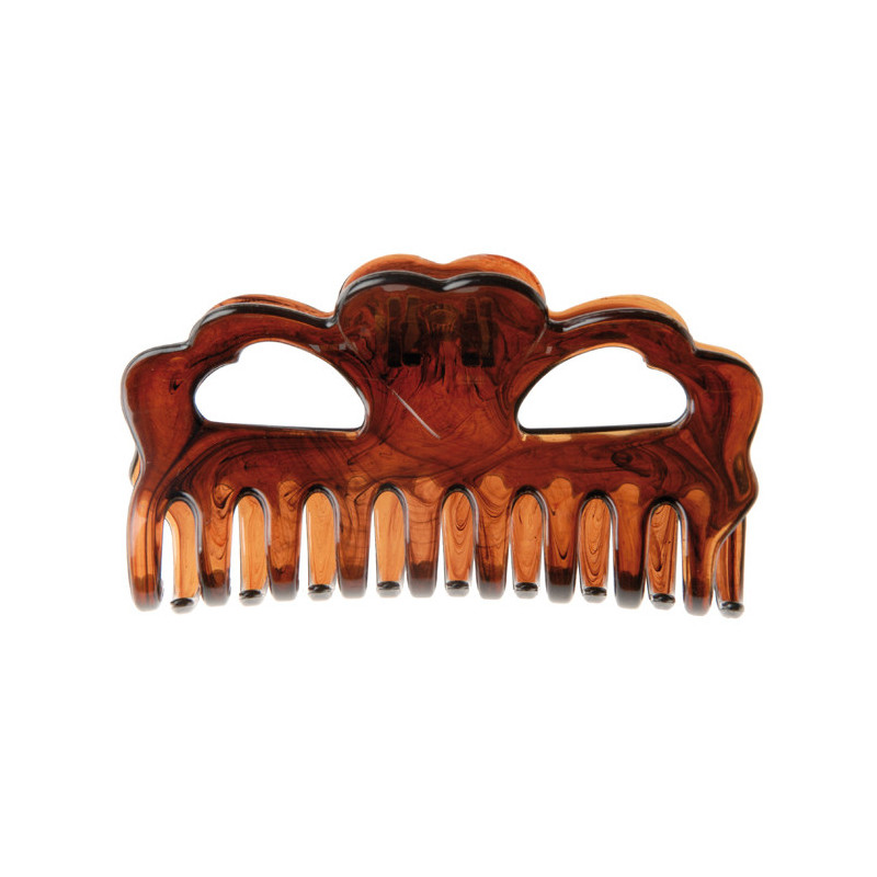 Hair clip-clamp HEART, very large, brown