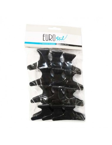 Hair clips, plastic, large, black,...