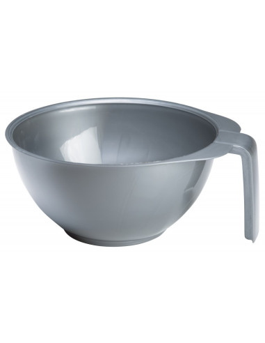 Hair color mixing bowl, with handle, gray