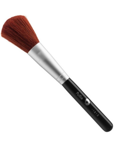 Powder brush and blush, with red wool, plastic, black