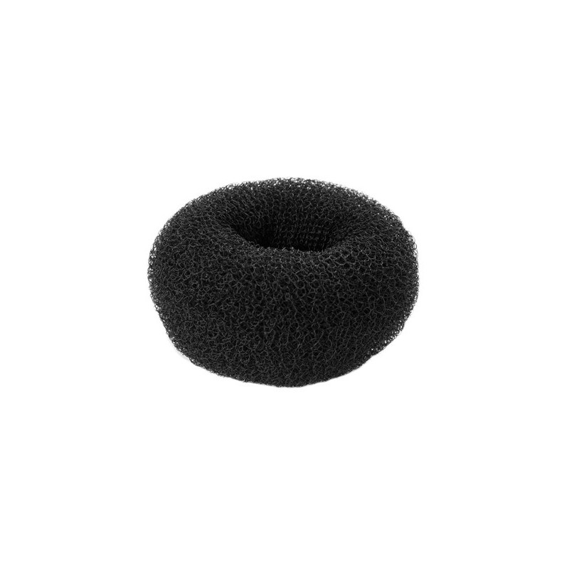 Hair bun, rounded, black, 3.5cm