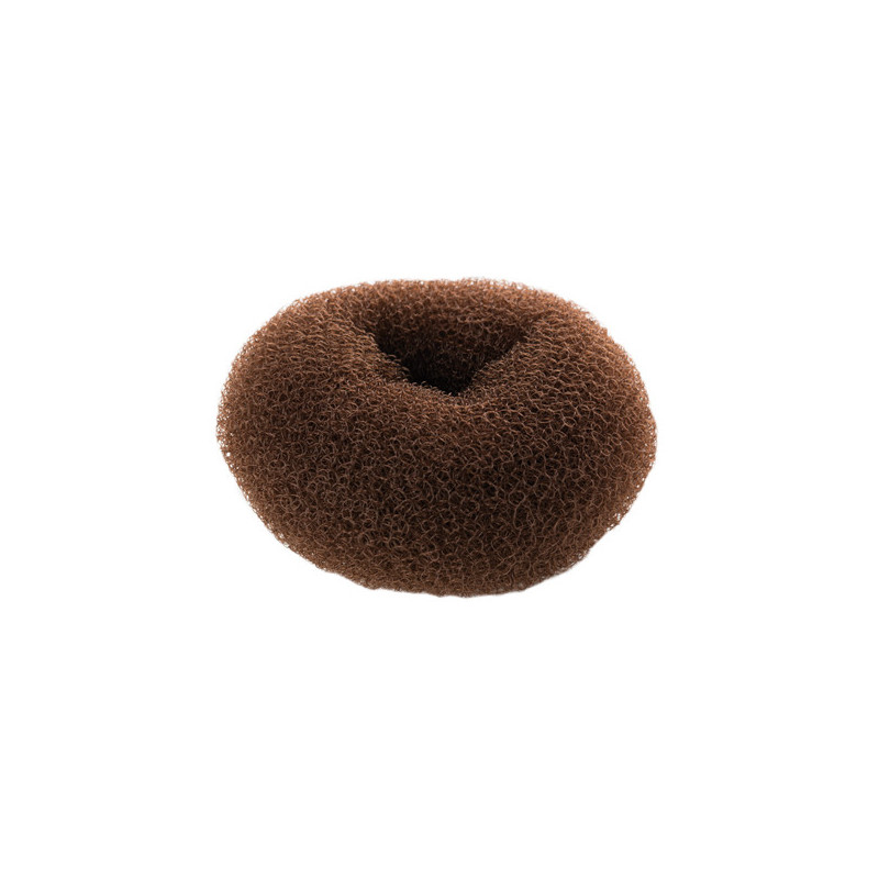 Hair bun, rounded, brown, 3.5cm