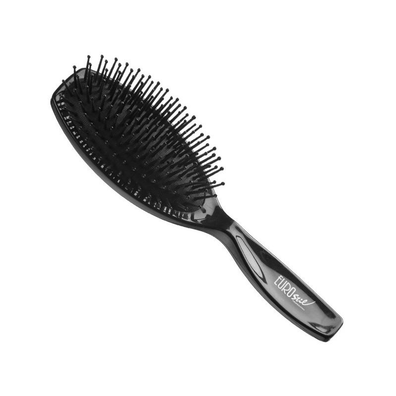 Hair brush, plastic bristles and handle