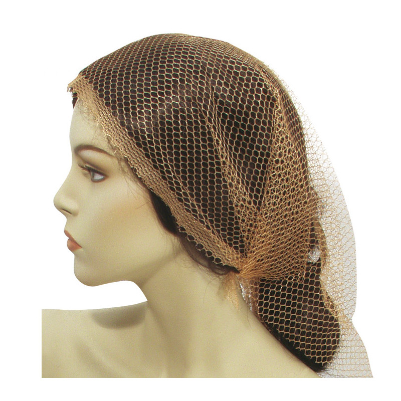 Hair net, triangular, with a large square, light brown