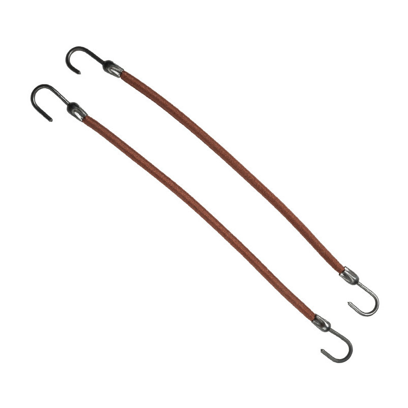 Hair elastics, with hooks, brown, 12pcs