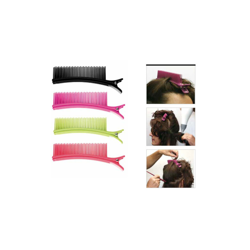 Hair clips with a comb, different colors, 2pcs.