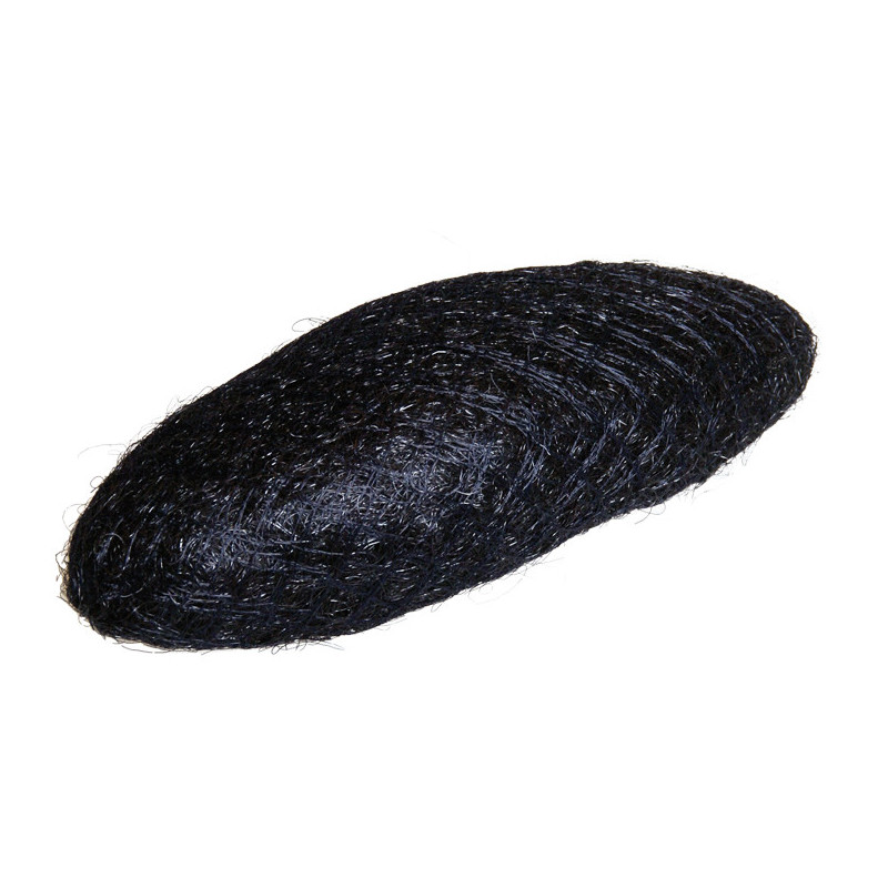 Hair roll, large, long, black