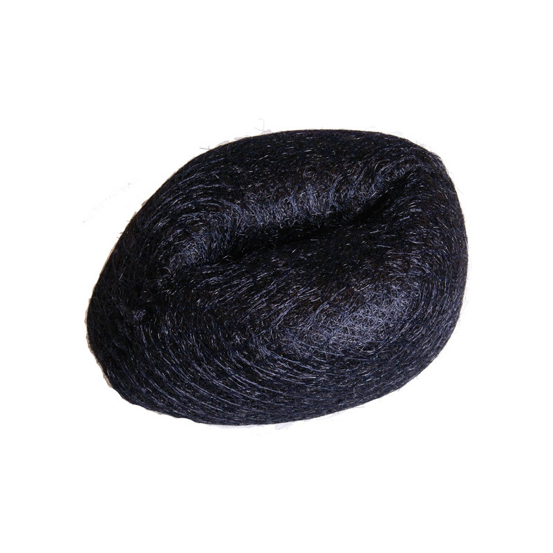 Hair knot, large, round, black