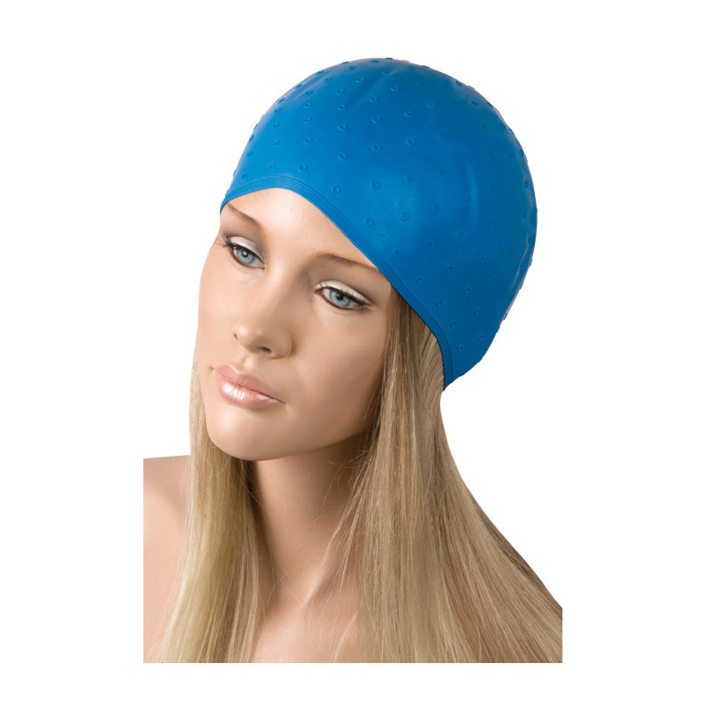 Hair bleach hat, rubber, blue