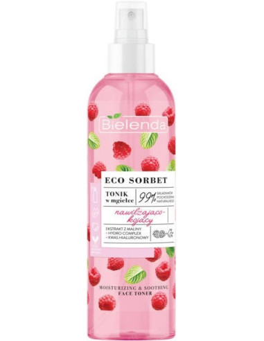 ECO SORBET Face spray, moisturizing / soothing, raspberry extract / hyaluronic acid 200ml