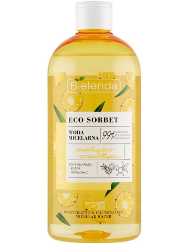 ECO SORBET Micellar water, moisturizing / illuminating, pineapple extract + C vit + AHA 500ml