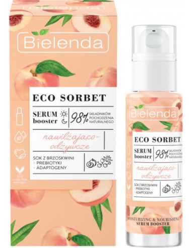 ECO SORBET Face Serum, moisturizing / nourishing, peach extract + basil + aloe 30 ml