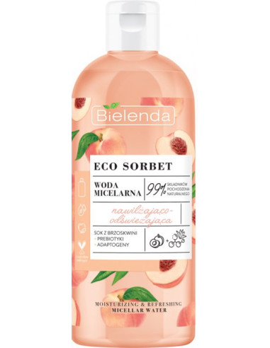 ECO SORBET Micellar water, moisturizing / refreshing, peach extract + basil + aloe 500ml